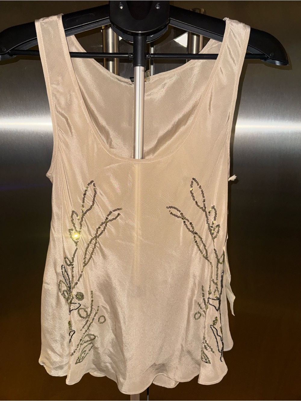Aratta Silent Journey Cream Beaded Floral Camisole